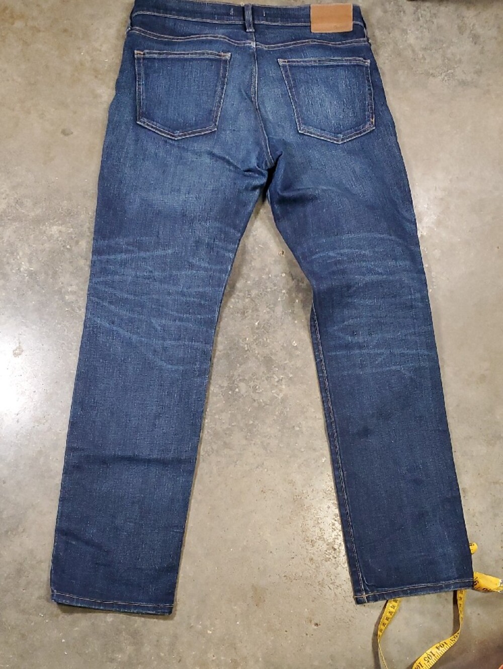 Madewell Slim Jeans in Deep Indigo with Gold Stitching Men's 32x32